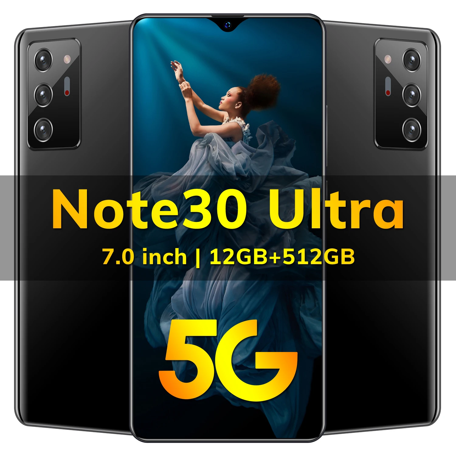 

New Arrival Note30 Ultra 7.0inch Mobile Phone Global Version 5000mAh 12+512GB 24+48MP Face ID Dual SIM 4G 5G Android10 Cellphone
