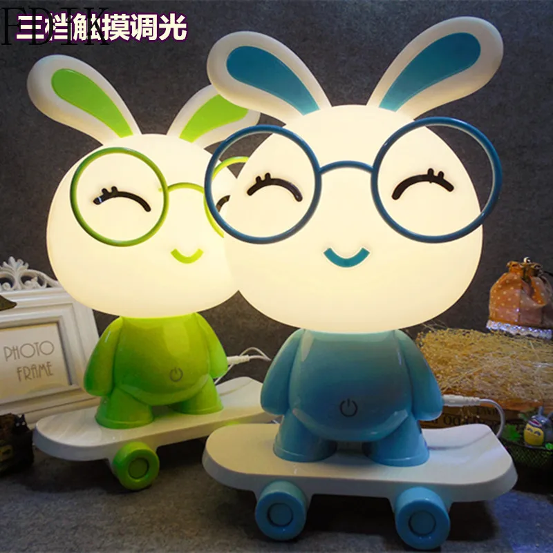 Carton Touch Dimming Table Lamp Creative Skateboard Led Desk Light Fixtues for Bedroom Study Room Modern Indoor Decor Lighting | Лампы и