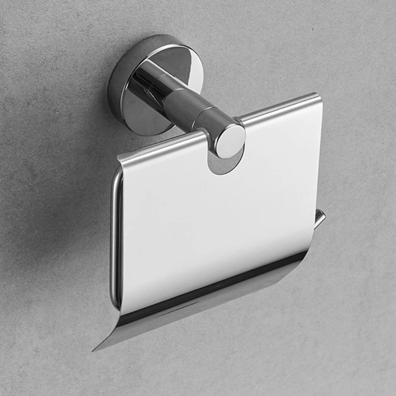 

1Pc Wall Mounted Tissue Holder Suitable Moisture Proof Toilet Paper Holder with Shelf for Bathroom Washroom