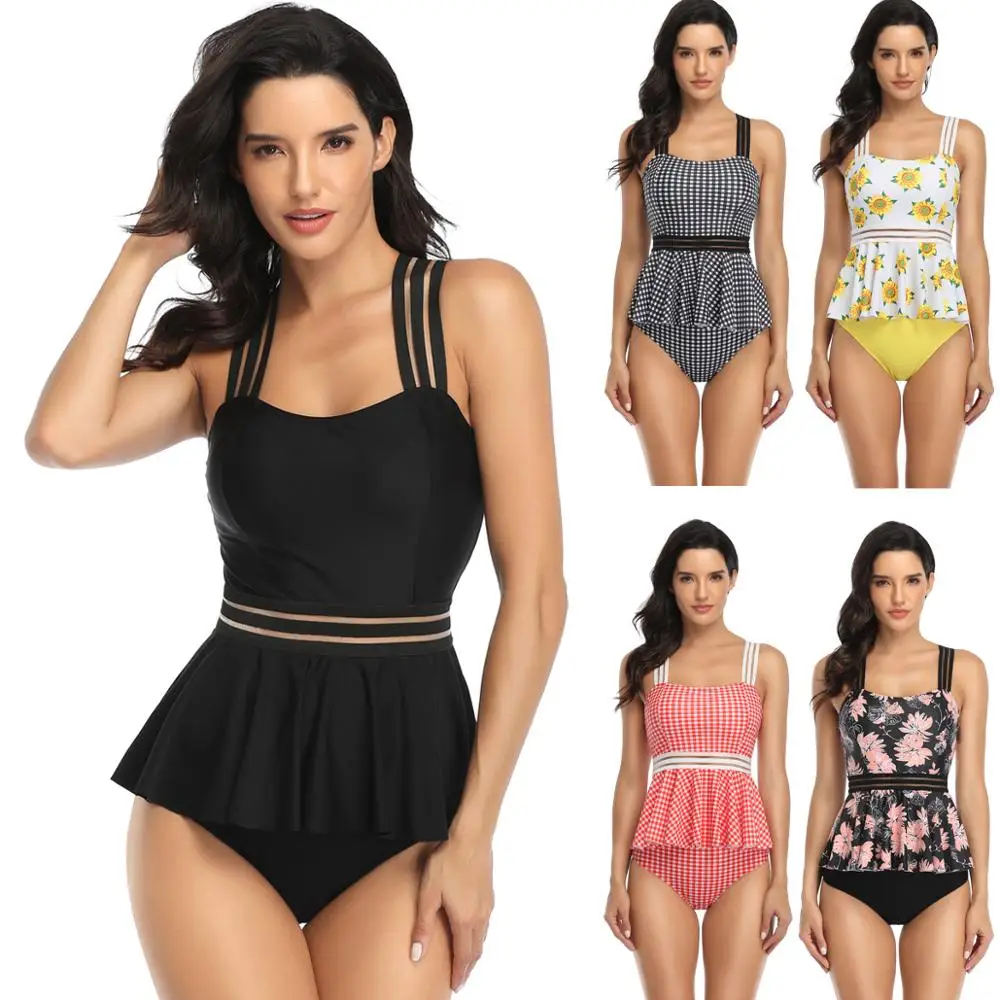 Цельный купальник сексуальный бикини пуш ап женский купальный костюм с принтом