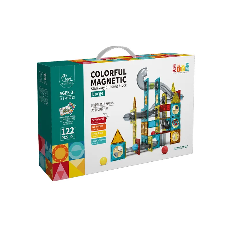 

Membrane color window tracking ball 122Pcs changing shape children's early education building block toy