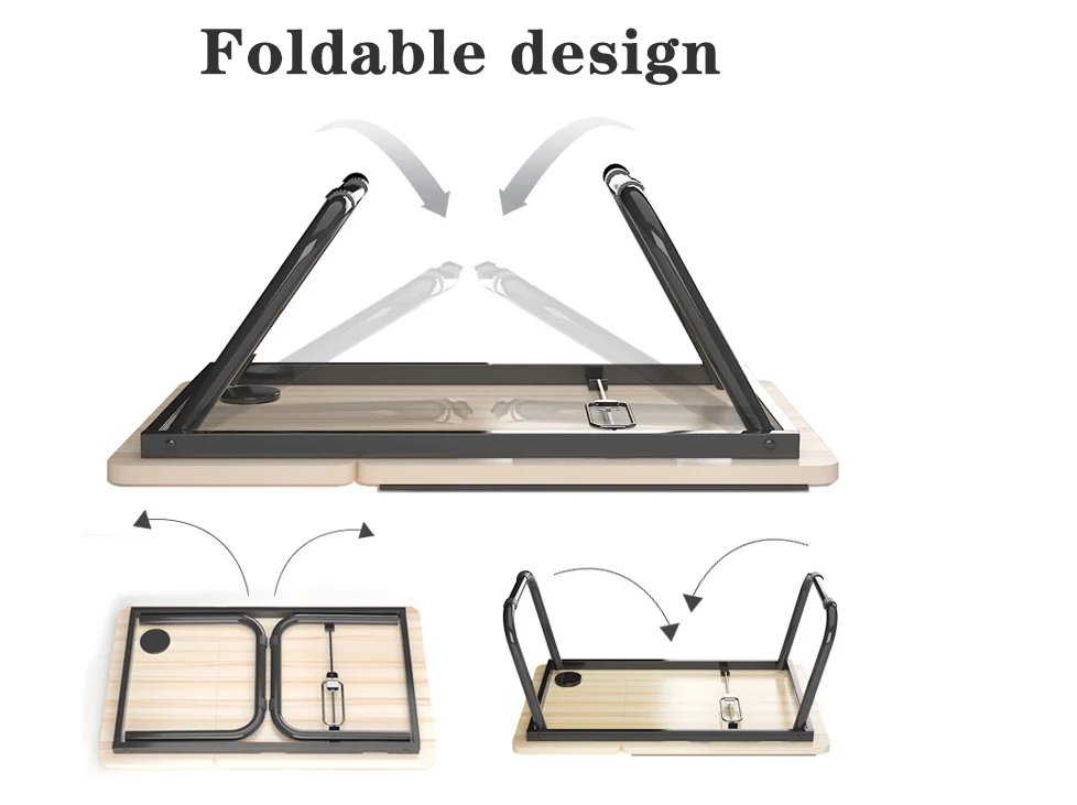 

Folding Laptop Desk for Bed Portable Computer Tray for Sofa Table for Writing 4 Angles Adjustable Laptop Table with Cup Holder