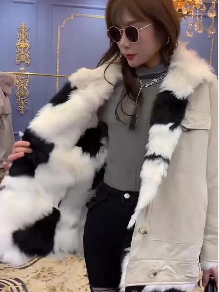 

2021 Real Fur Coat Winter Jacket Women Parka Waterproof Big Natural Lamb Fur Thick Warm Real Sheep Fur Liner Weizhen20210913-1