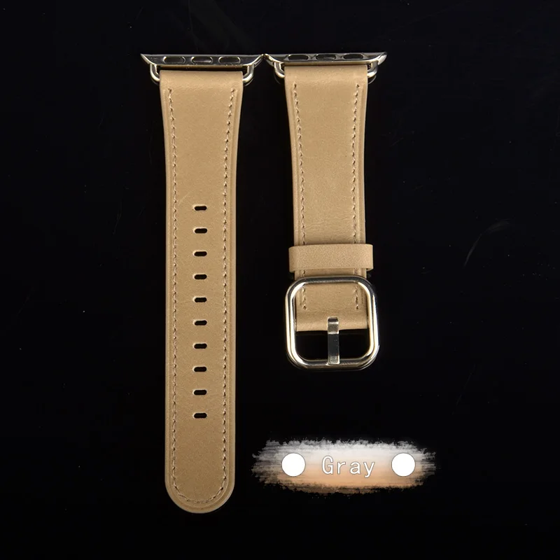Классический ремешок Kebitt из натуральной кожи для apple watch series 5 4 3 2 1 iwatch5 ремешок 38 40 мм 42 44 мм один тур полосы - Цвет ремешка: Gray