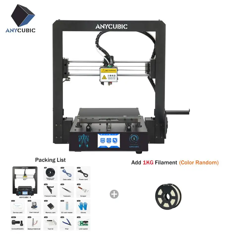 Mega-S Add 1KG Anycubic 3d принтер обновления мега-с 3d печати наборы размера плюс металлический сенсорный экран 3d принтер Мега S 3D Друкер Impresora 3d - Цвет: Mega-S Add 1KG
