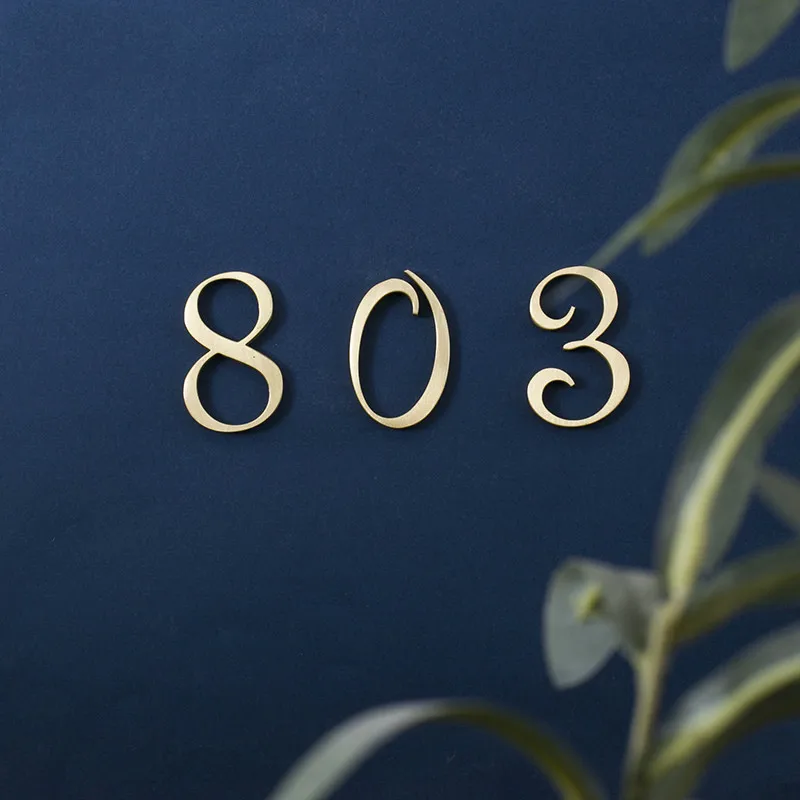 

Nordic Brass Door Brand Hotel Room Number Signboard Retro Decorative Number Cement Inlaid Brass Letters House Number