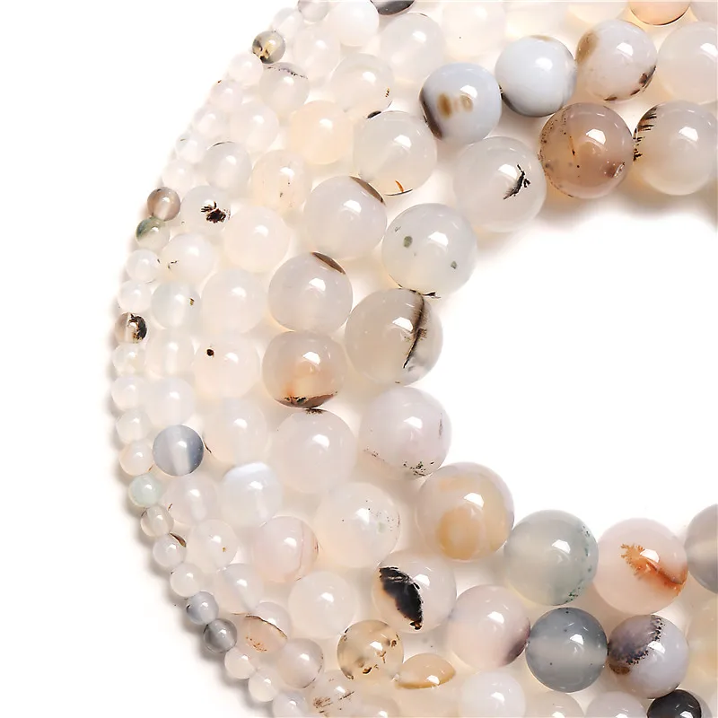 Оптовая продажа натуральный камень водные Агаты Гладкие Круглые бусины 4 мм 6 8 10 12