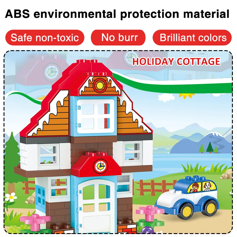 Duploed дом для отдыха большой размер строительные блоки принцесса ледяной замок из