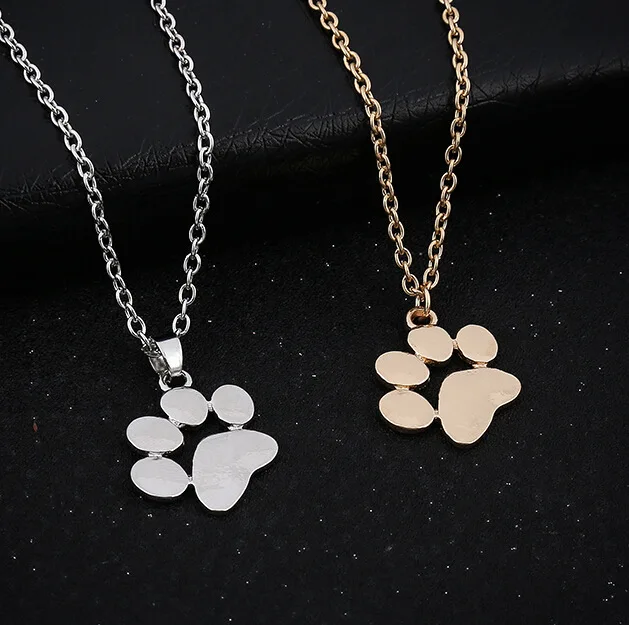 

Cute Cat Dog Paw Footprints Necklace For Women Pet Choker Necklace Pendant Animal Jewery Gift