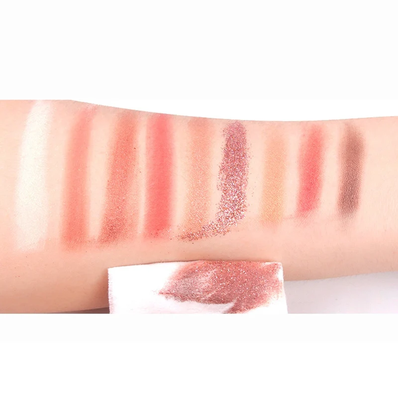 Палитра матовых мерцающих теней для век 9 цветов водостойкие Металлические