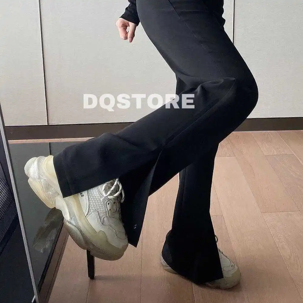 

Autumn n Style Pants Women High Waist Split Flared Pants Trousers for Women Office Wear Stacked Palazzo Gothic Pants