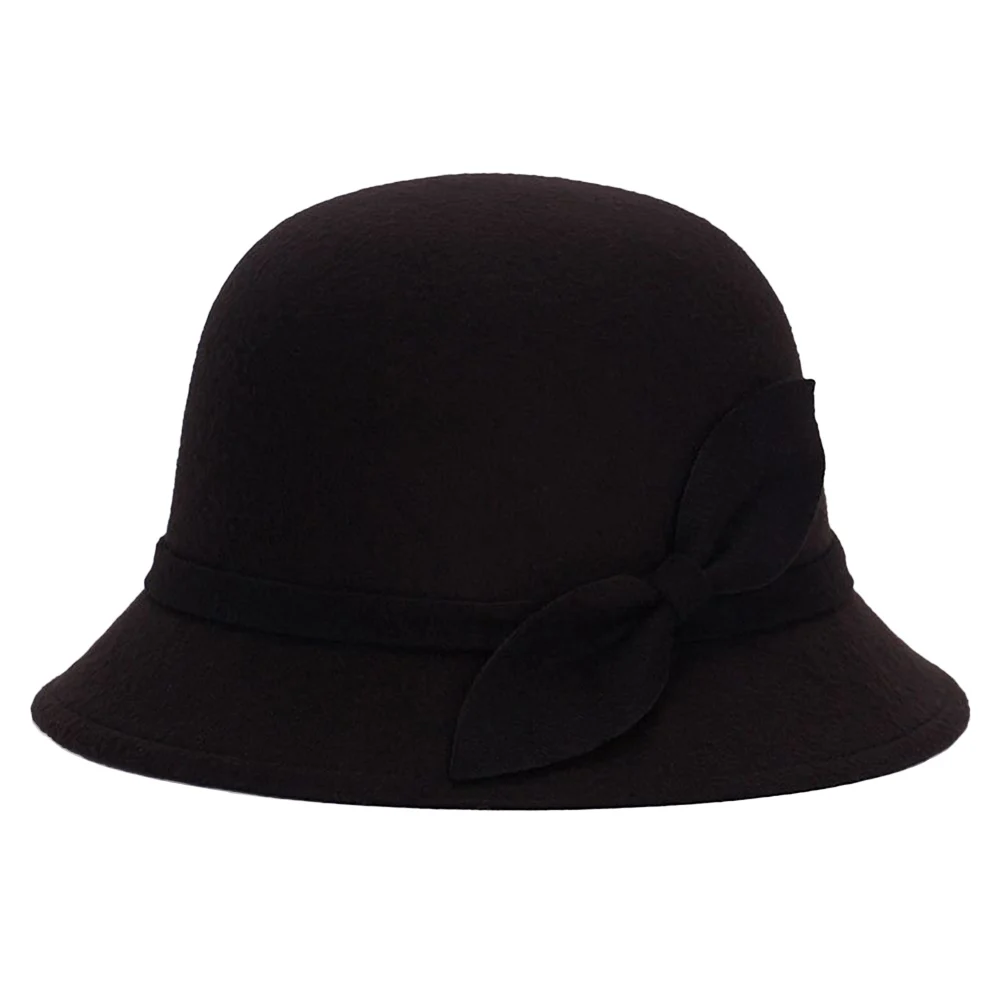 Милые модные женские фетровые шляпы из искусственной шерсти с бантом Дерби