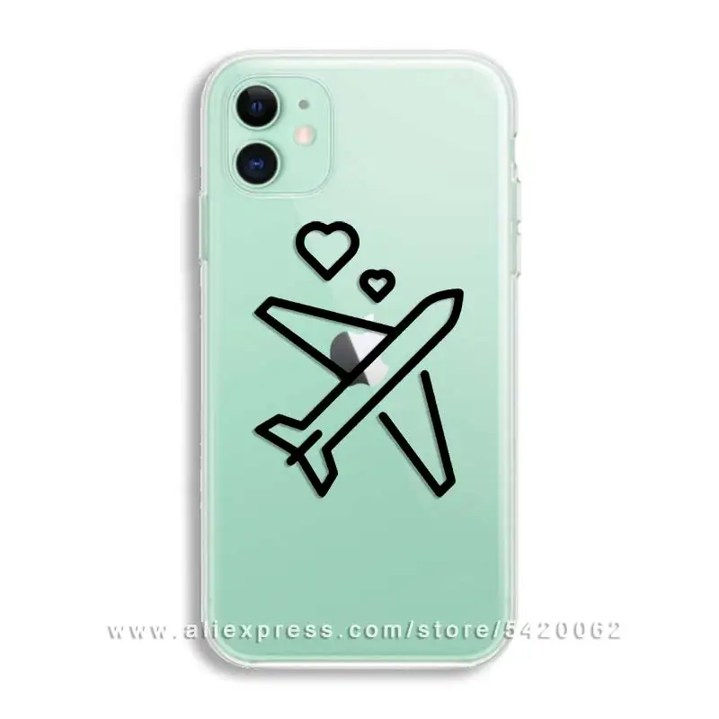 Роскошный дорожный Мягкий ТПУ чехол для телефона с картой мира для iPhone 11 Pro XR XS Max прозрачный силиконовый чехол для iPhone 6 7 8 Plus - Цвет: 22041
