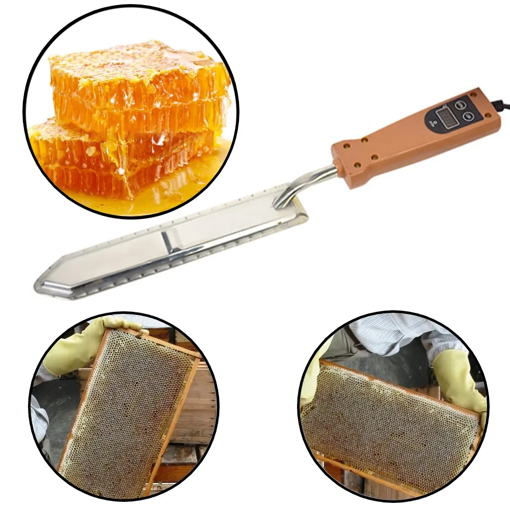 

Electric Bee Honey Knife Automatic Heat Up QuicklyBeehive Extractor Handle Tool Beekeeper Power Cutting Stainless Steel Scraper
