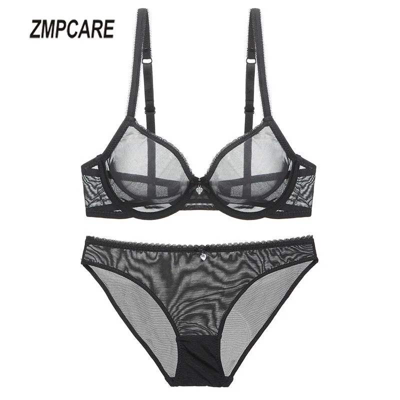 Комплект женского нижнего белья из прозрачного бюстгальтера и