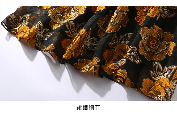 Супер качество 2019 новые винтажные жаккардовые Платья с цветочным узором для