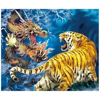 5d diy mosaic full drill diamond painting dragon tiger cross stitch kits house decor gifts