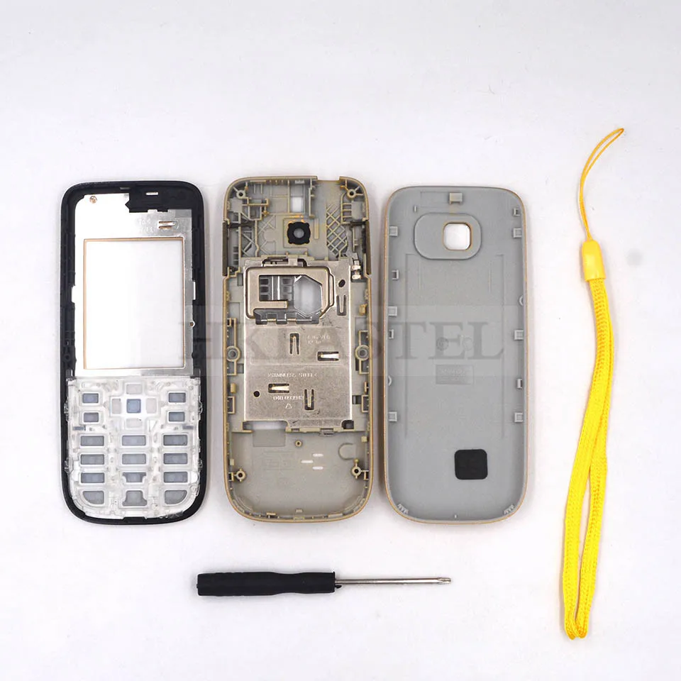 HKFASTEL Новый полностью золотистого цвета версия высокое качество чехол для Nokia C2