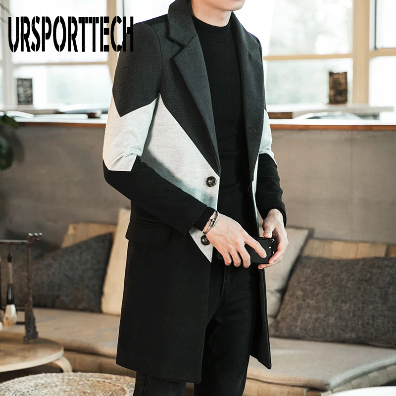 2020 новый осенне зимний Тренч мужской на пуговицах с длинным рукавом Одежда для