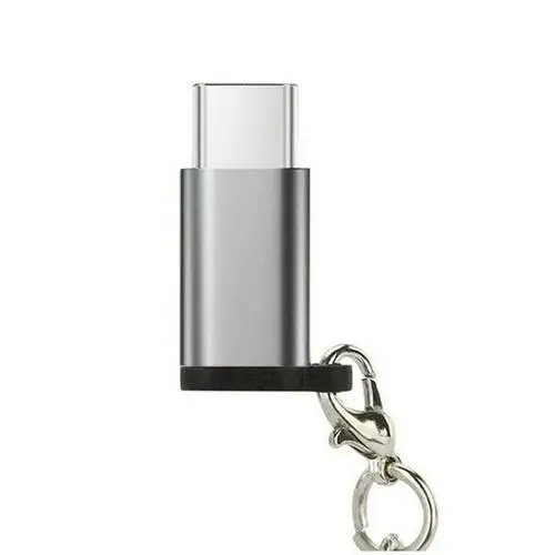 Серый Адаптер для мобильного телефона Micro USB-Type C адаптер анти-потеря брелок разъем для huawei Xiaomi samsung Galaxy конвертировать разъем - Цвет: Серый