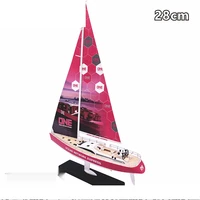 custom 28cm one pink sailboat model haiyifang boat model factory