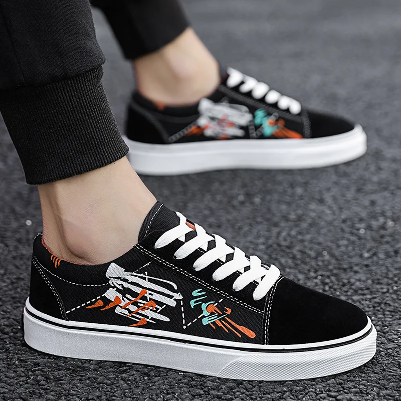 Кроссовки мужские холщовые классические на шнуровке дышащие повседневная обувь