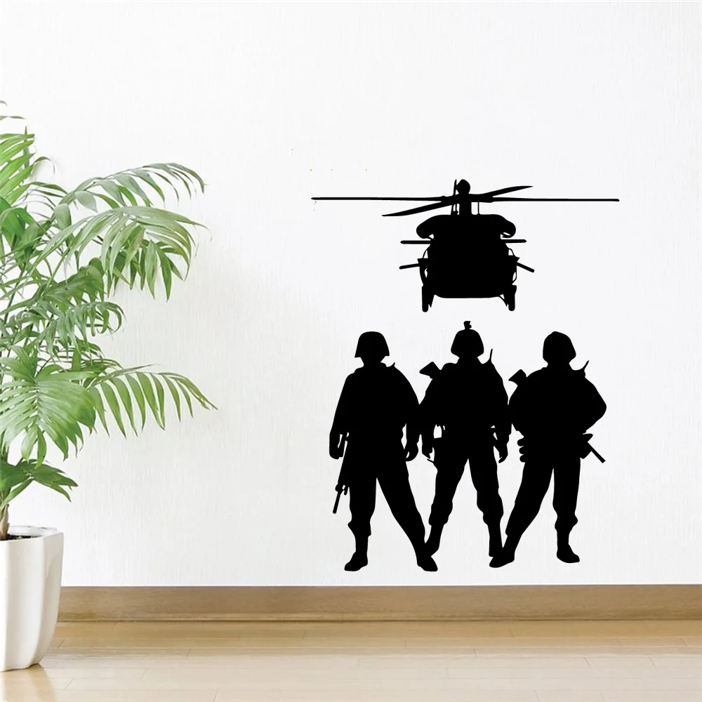 

Drop Shipping Soldier Wall Sticker House Decoration Stikers For Living Kids Rooms Wallpaper Vinyl Decals Adesivo De Parede