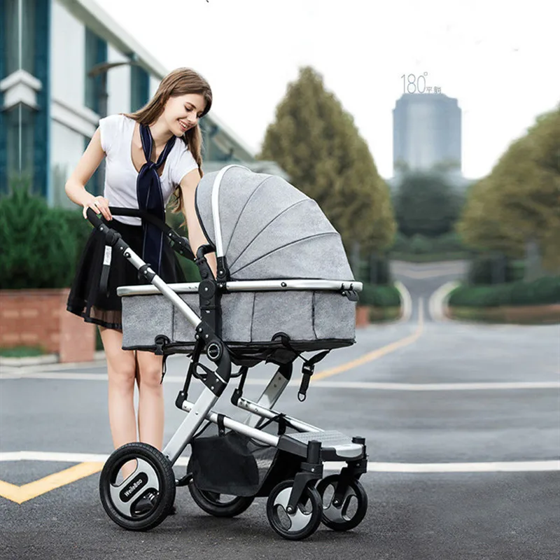 Детская коляска 3 в 1 с автомобильным сиденьем высокая Ландшафтная складная