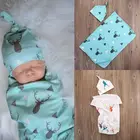 Детское одеяло Pudcoco 2020, бамбуковое Пеленальное покрывало для новорожденных с шапочкой, банное дорожное полотенце с принтом оленя