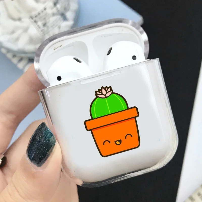 Мягкие силиконовые прозрачные чехлы для наушников Apple Airpods 1/2 зарядная коробка