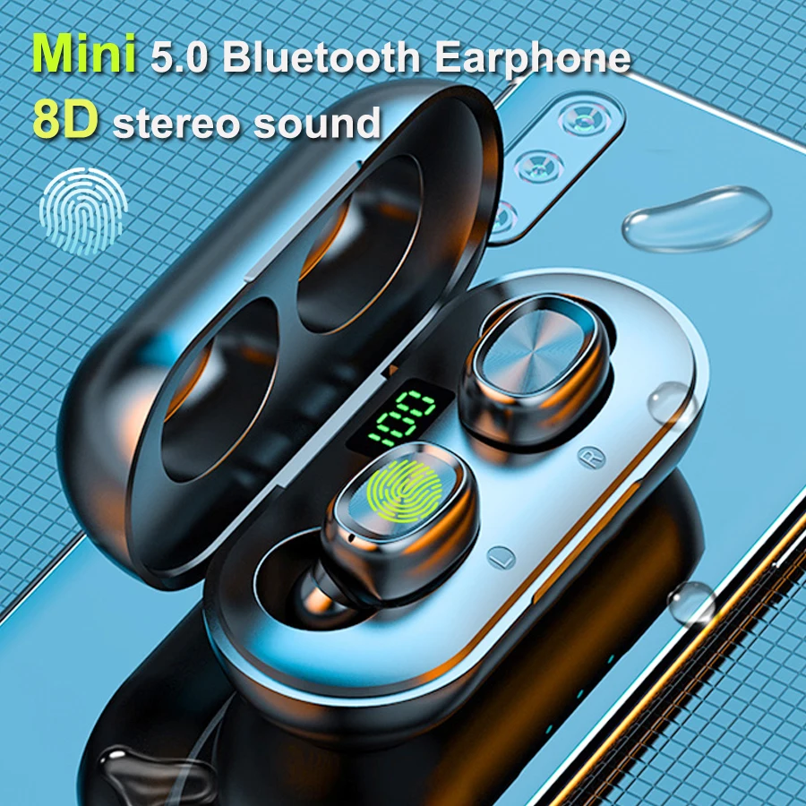 Новинка B5 TWS 5 0 Bluetooth наушники беспроводные с сенсорным управлением 8D стерео бас