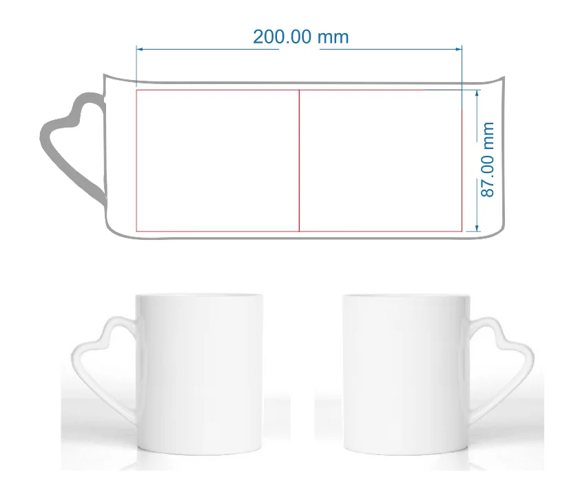 Керамика кружка Сделай Сам фото ручка в форме сердца Цвет внутри и Сердце ручной