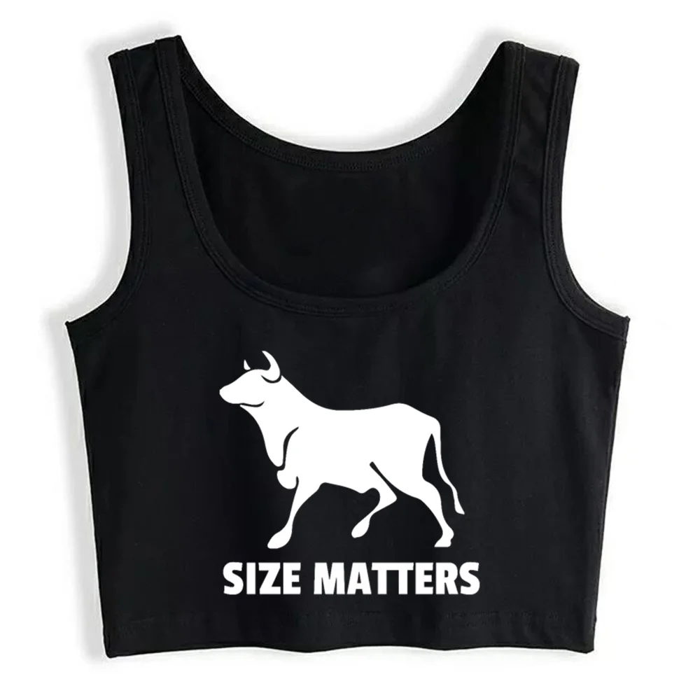 

Crop Top Women Size Matters Bull Cuckold Hotwife Design Emo Grunge Y2k Aesthetic Tank Top Female Clothes