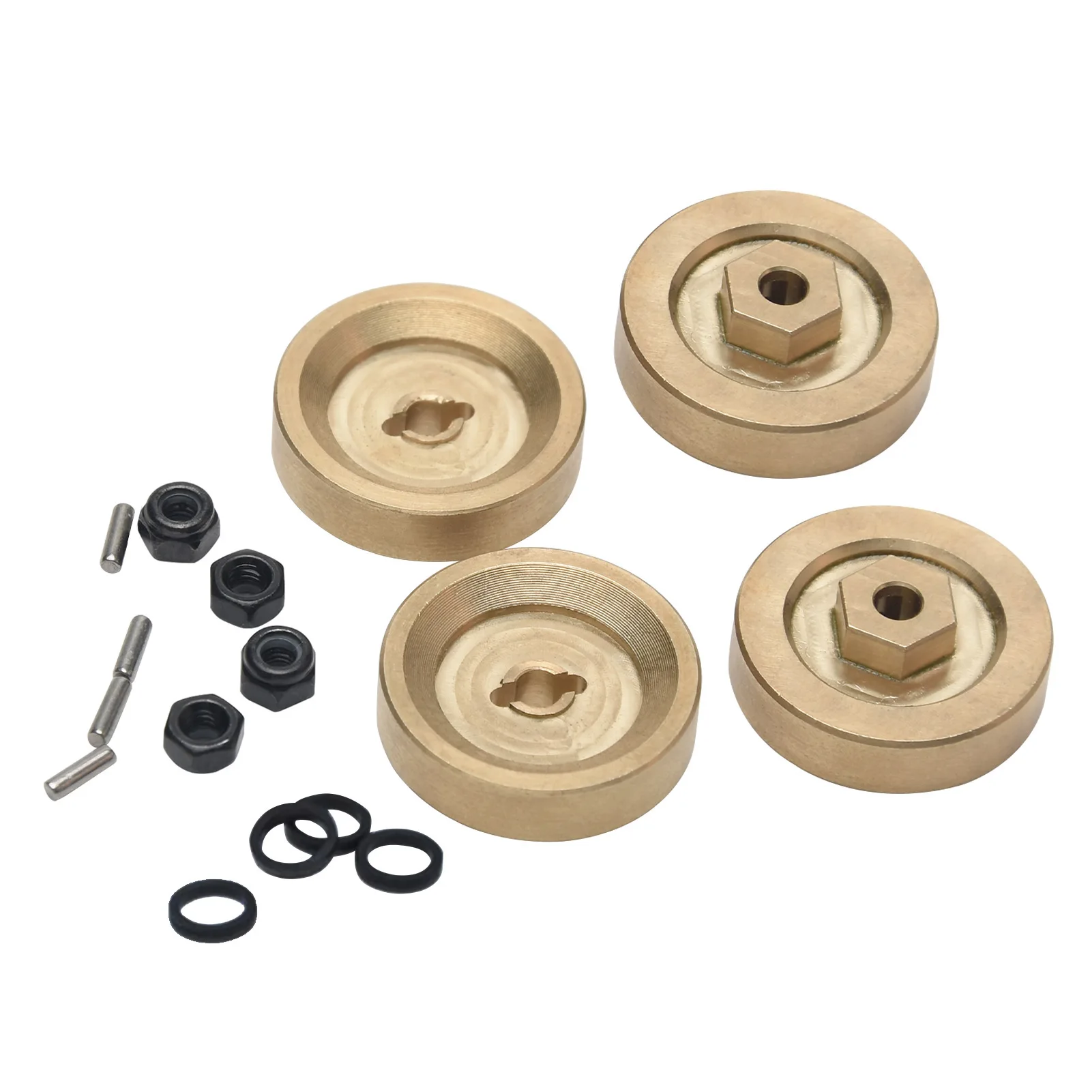 

4pcs/set Durable Brass Wheel Hex Adapter With Bolts 7mm Repair 1/24 RC Car Kids Toy Easy Install Replacement Parts For Axial