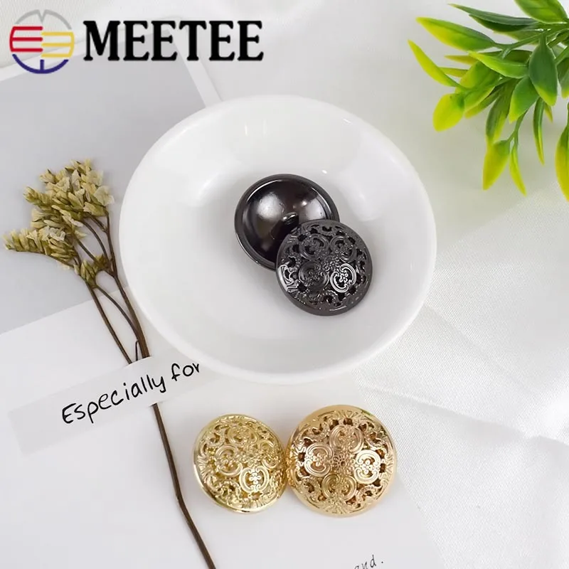 

Meetee 10pcs 15-25mm Metal Buttons for Suit Ladies Clothes Coat Sweater Button Garment Sewing Accessories DIY Materials D4-2