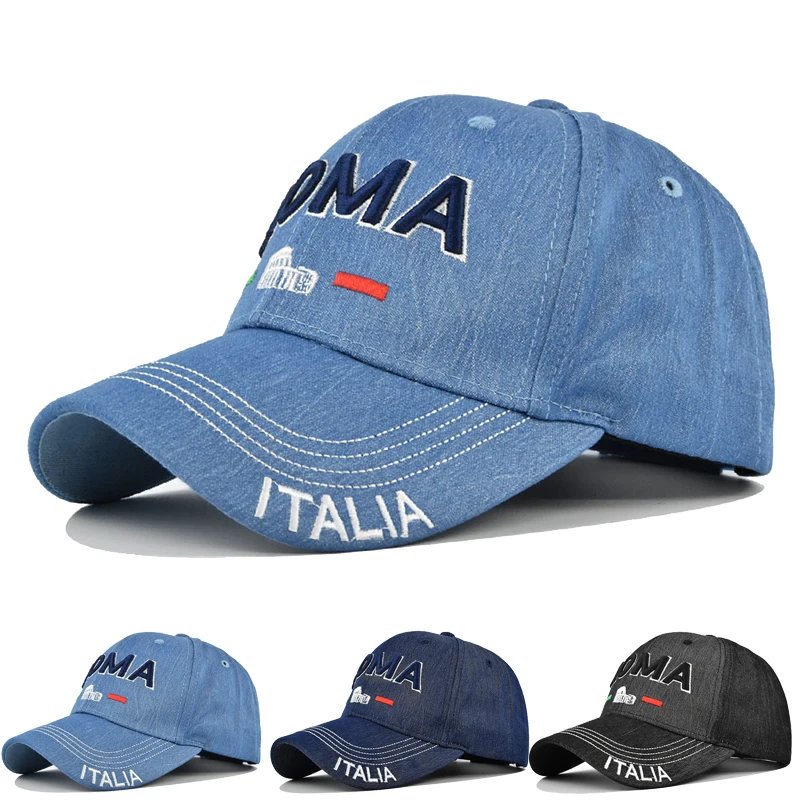 

3D Embroidery ROMA Men's Baseball Cap Snapback Kpop Hip-Hop Summer Hat Fluorescent Cotton Women's Hat Cotton Sun Hat BQM074
