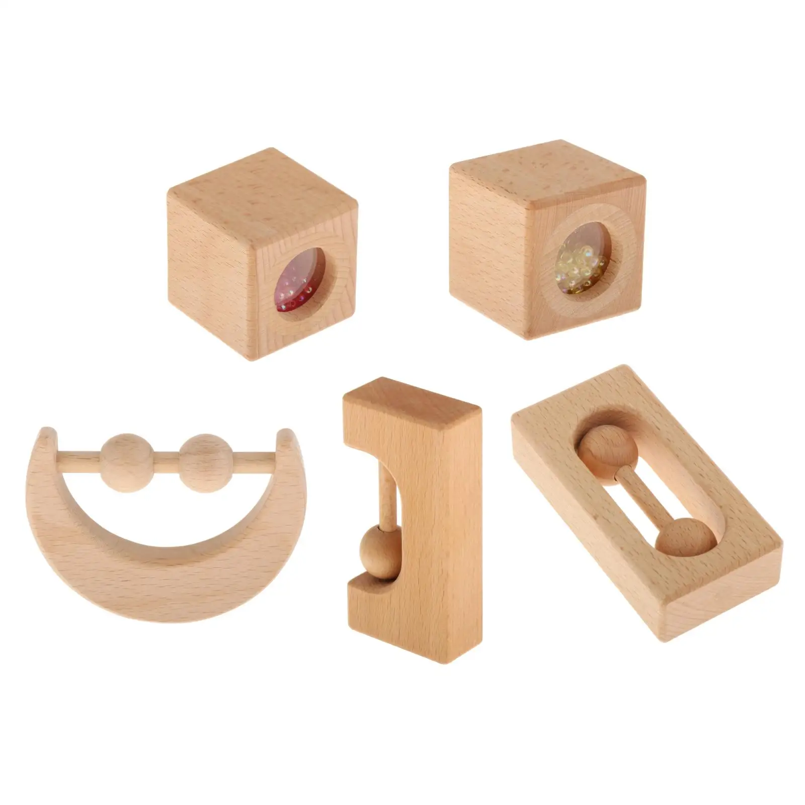 

Natural Wooden Cube Teether Baby Teething Grasping Sensory Toys Shower Gifts