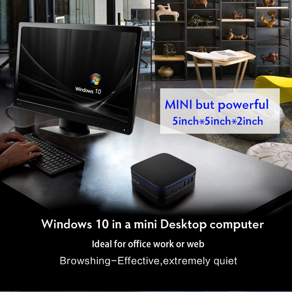 Мини-компьютер Intel J3455 Windows10 Linux лицензированный 8 грамм 128 Гб SSD AK1 шт. HDMI2.0 Wi-Fi 4K USB3.0