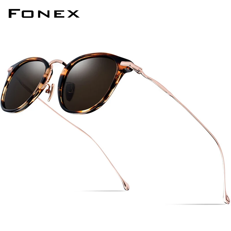 FONEX Мужские и женские солнцезащитные очки B винтажные квадратные из ацетатного