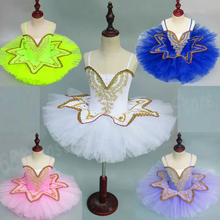 Балетное платье пачка для девочек розового фиолетового белого зеленого цвета