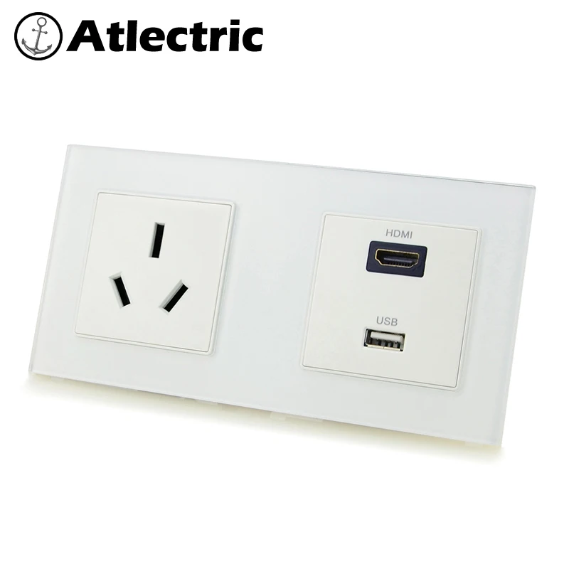 

Розетка настенная двойная, HDMI, HD, TV, USB
