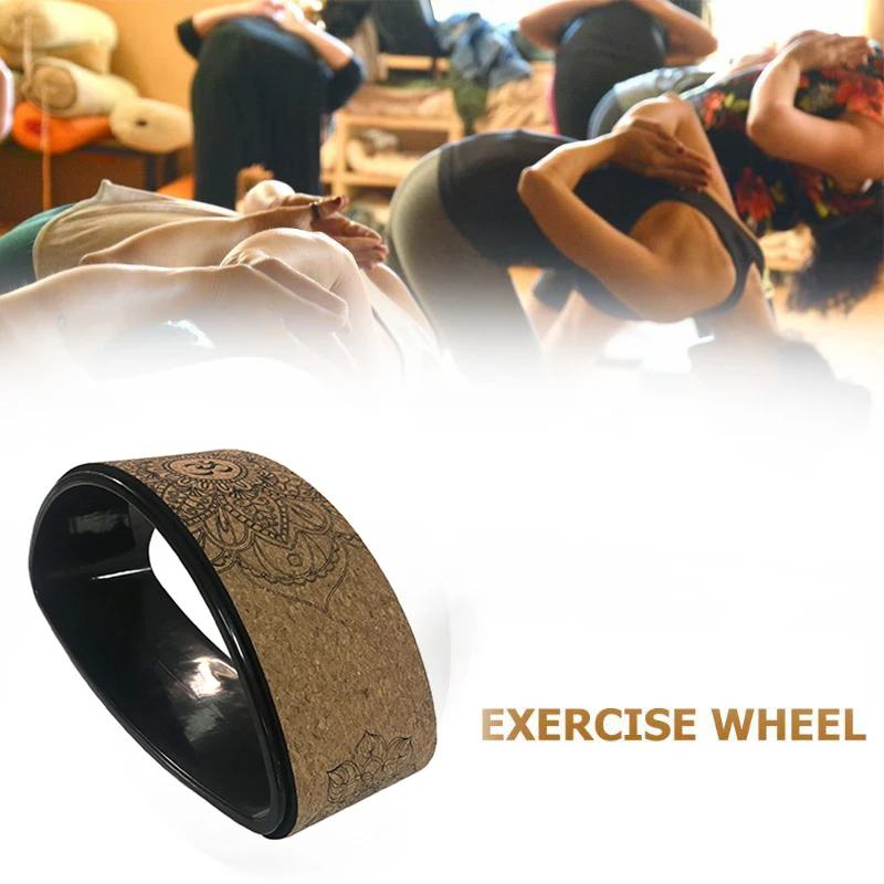 

Yoga Wheel Pilates Cork Solid Yoga Circles Gym Workout Back Training Tool for Bodybuilding