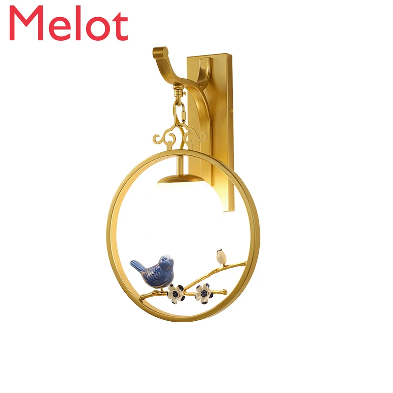 

Новый китайский настенный светильник для спальни прикроватная лампа для гостиной ТВ фон для стены лестницы коридора в китайском стиле простой современный прочный