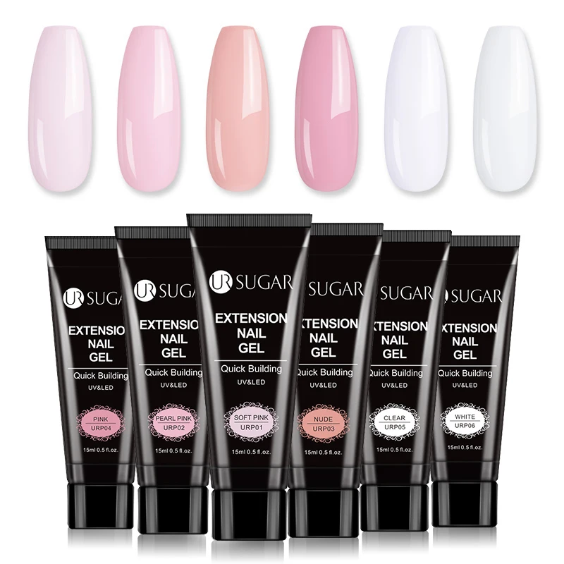 

UR SUGAR 4Pcs/kit UV Gel Set Clear Acrylic Builder UV Gel Polish Quick Building for Nails Extensions Gel Varnish Soak Off