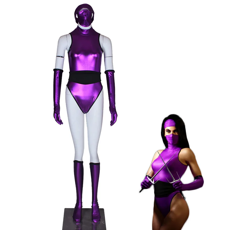 Сексуальные костюмы на Хэллоуин для женщин mmoral Kombat 2 версия Mileena костюм для косплея фиолетового цвета боевой костюм
