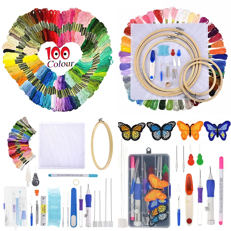Набор нитей для вышивания радужных цветов 100 шт. нитки шитья бордадо женщин