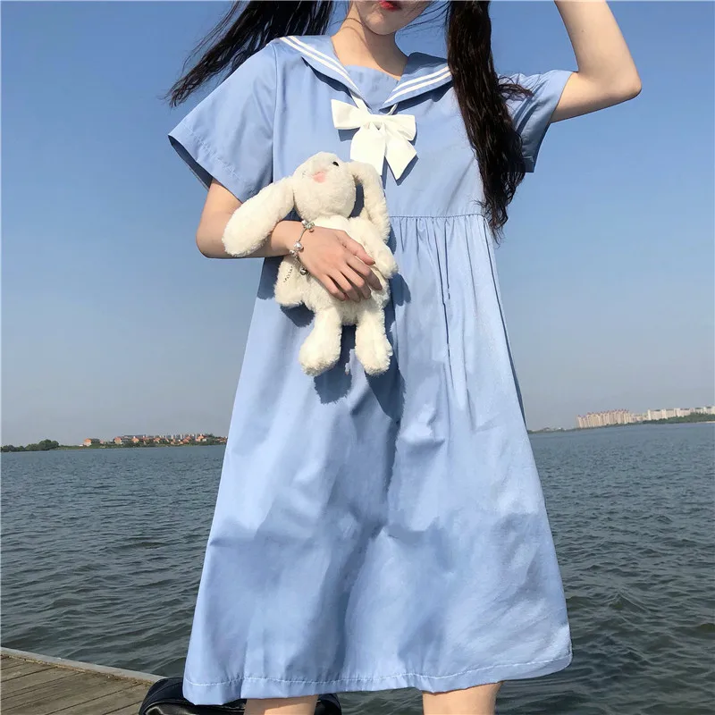 Японская мода бабочкой в морском стиле Стиль свободного кроя с длинными рукавами