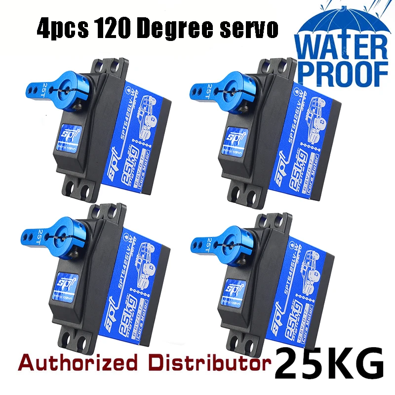 25kg 4pieces Водонепроницаемый металлический редуктор SPT 5425lv 25 кг 35 кг большой крутящий момент цифровой Бессердечный сервопривод для RC автомобиля TRAXXAS гусеничный TRX4 baja лодка робот - Цвет: 25kg 4pieces