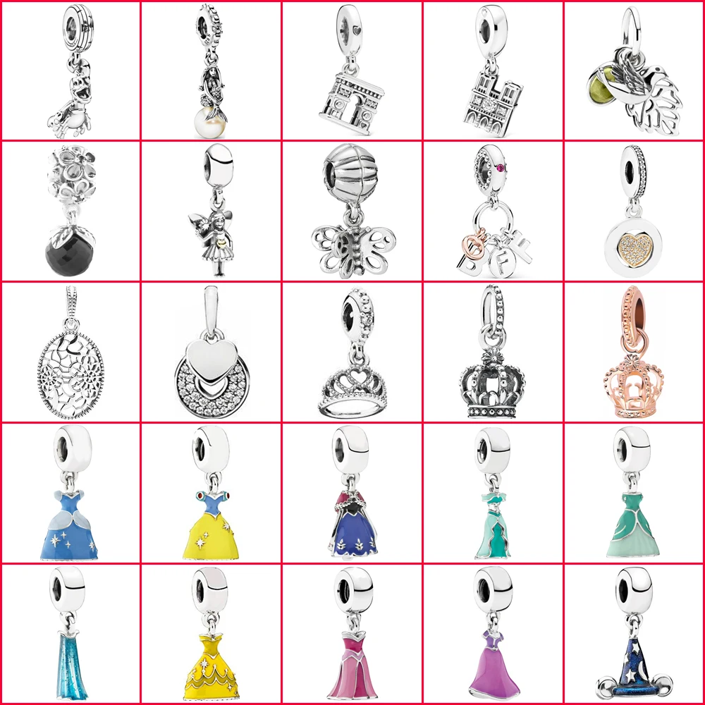 2019 Новинка 100% 925 пробы Серебряный гламурный браслет с логотипом очаровательный