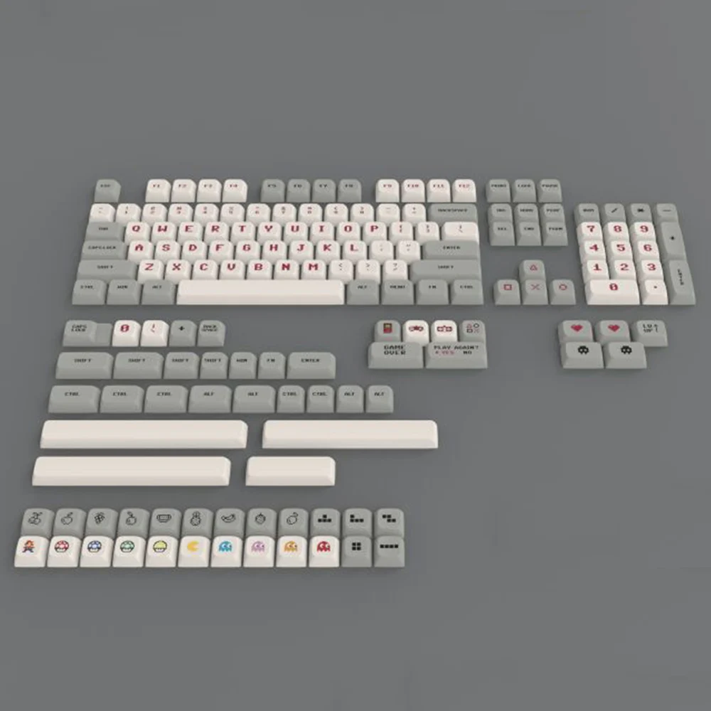 Механическая игровая клавиатура в стиле аркадных игр цвет белый/серый с